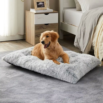 Medium 80X55CM Plush Dog Bed Calming Cushion Mat Washable Large Pet Puppy Cat UK