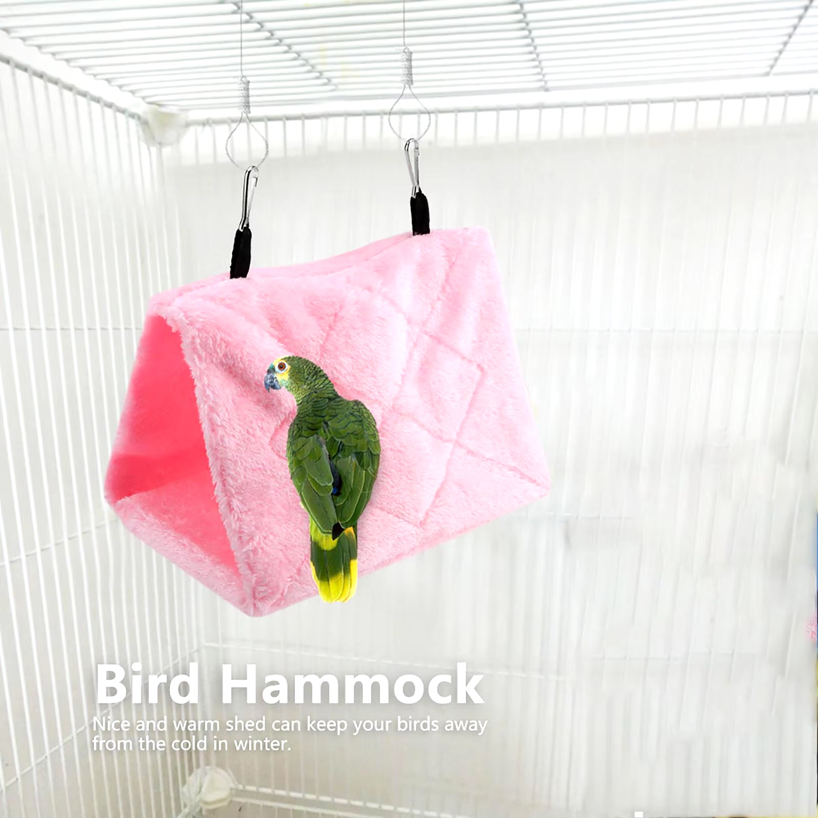 Cozy Soft Plush Bird Hammock Cage Tent - Warm Winter Bed & Toy for Pet for Birds