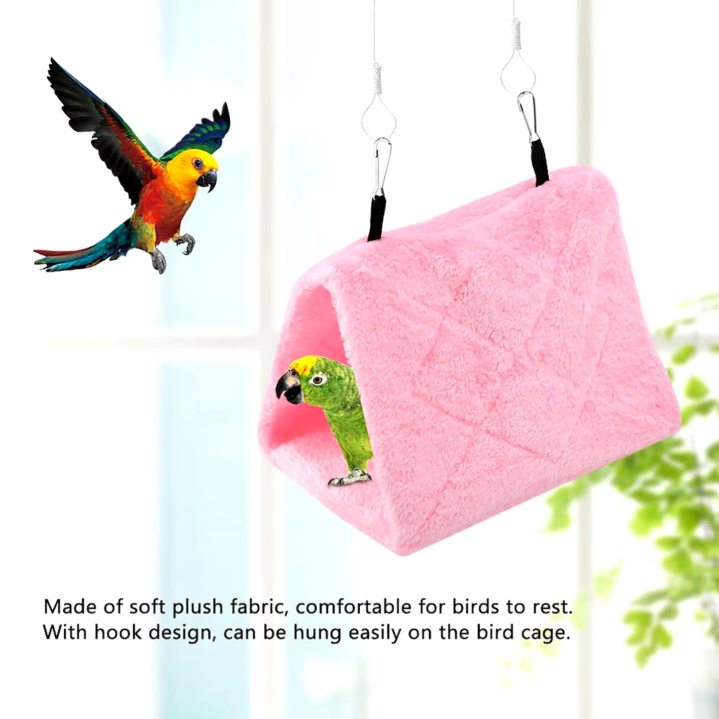 Cozy Soft Plush Bird Hammock Cage Tent - Warm Winter Bed & Toy for Pet for Birds